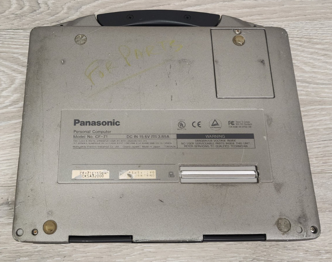 Panasonic Toughbook CF-71 Laptop PC T0654ZA NO HDD AS IS PARTS REPAIR READ! #A