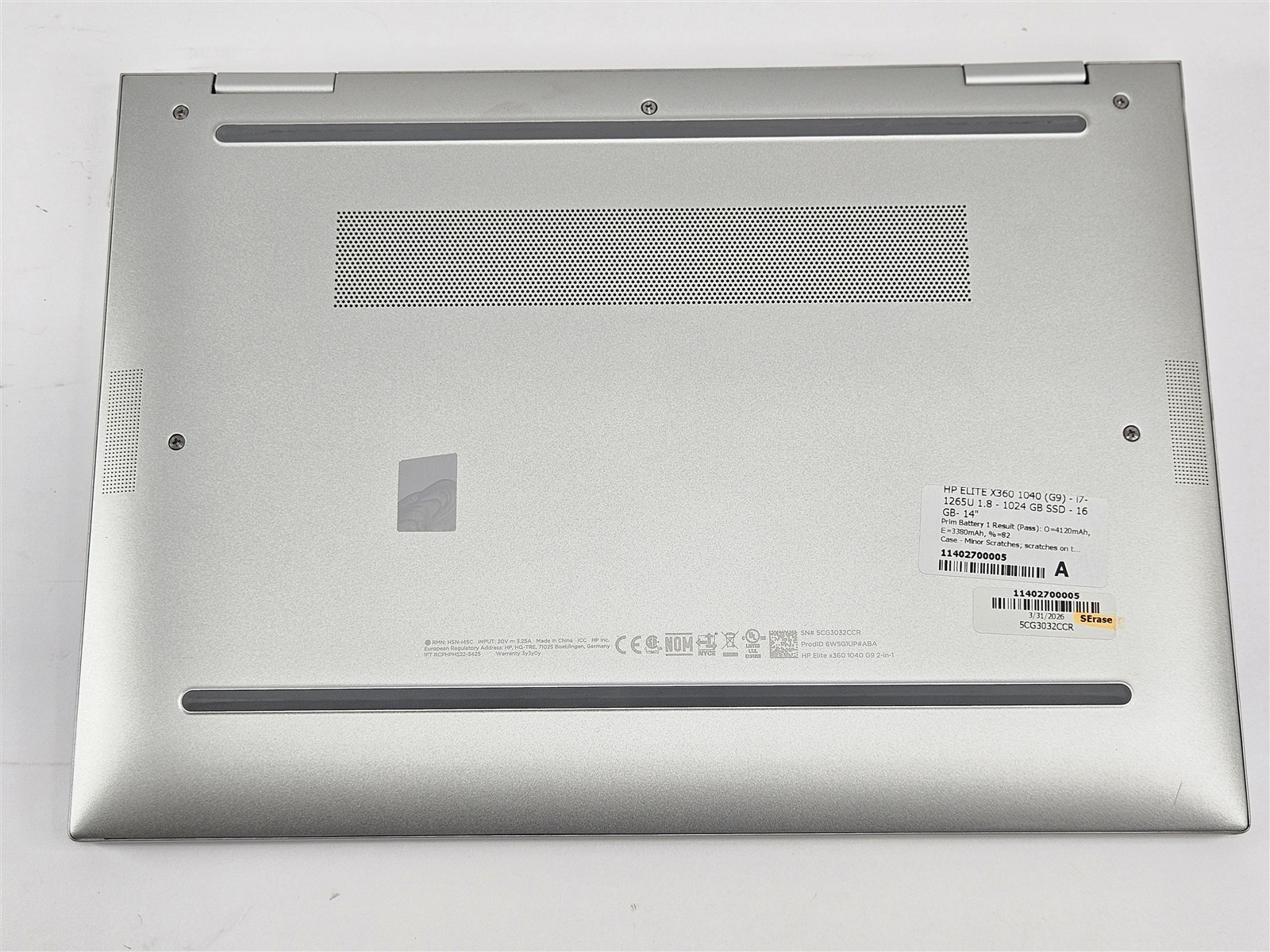 HP EliteBook x360 1040 G9 14″ Touch Core i7-1265U 1TB SSD 16GB RAM Silver Laptop