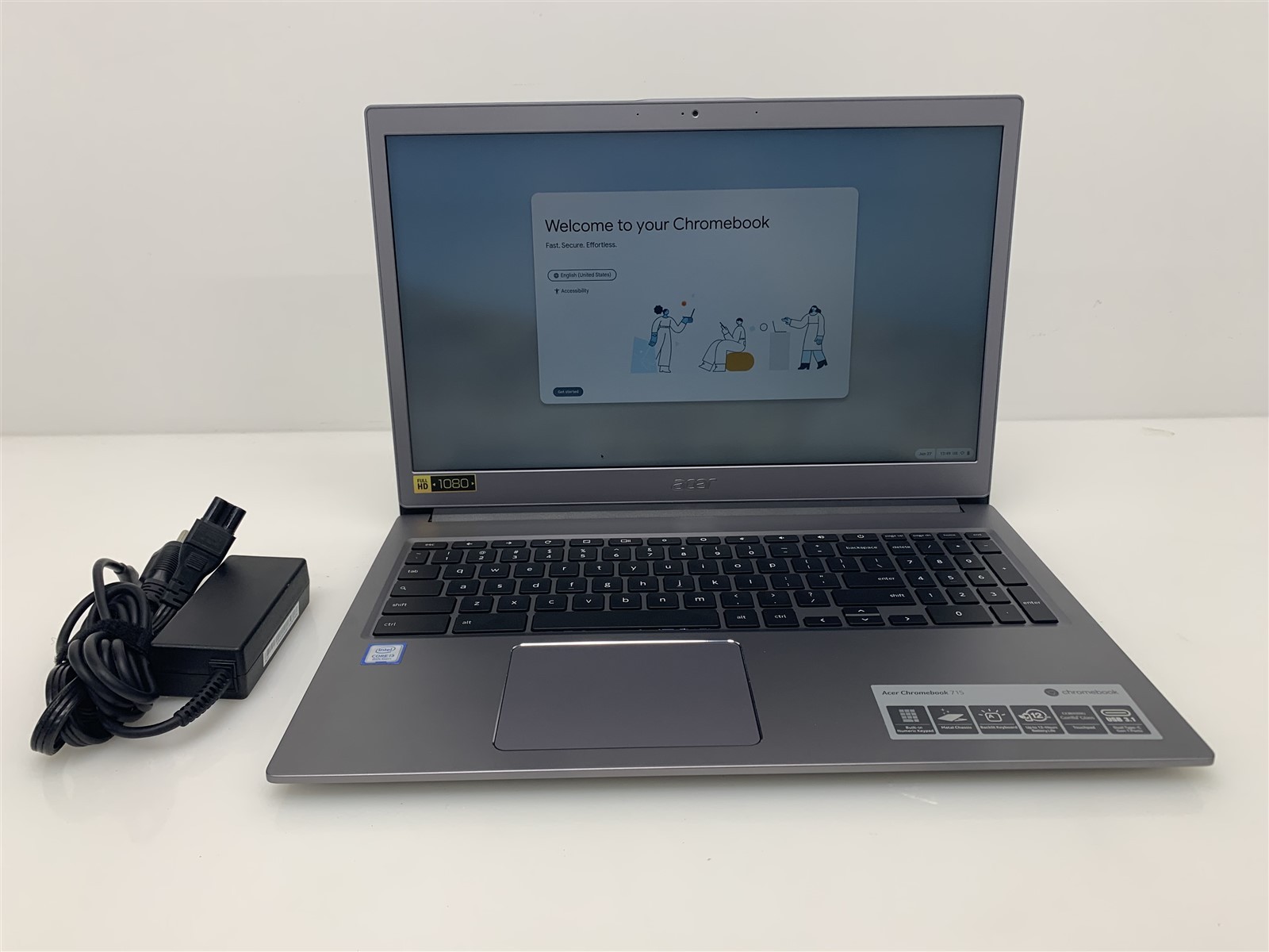 Acer Chromebook 715 Intel Core i3-8130U 4GB 2.20GHz 128GB eMMC Chrome OS 15.6″