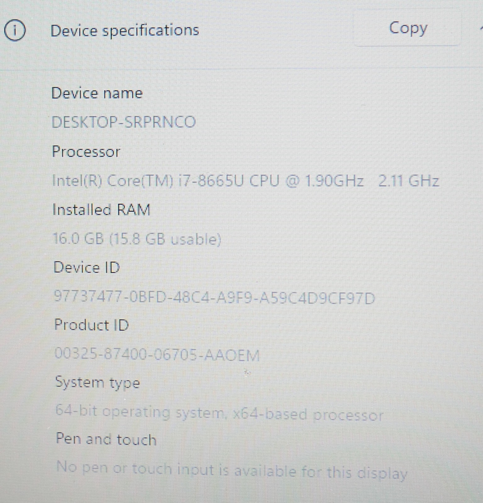 Dell Latitude 7400 14” Intel Core i7-8665U 16GB 256GB SSD Windows 11 Home webcam
