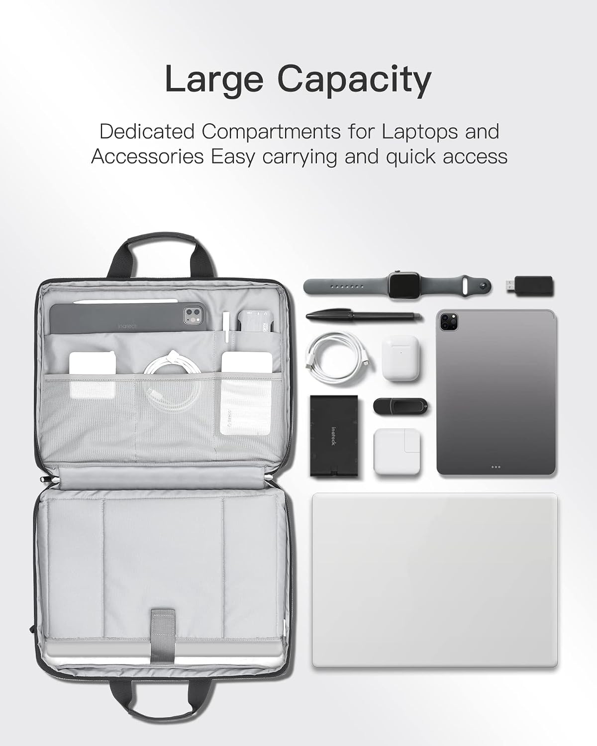 TSA Approved 15.6 Inch Laptop Bag Case for Men and Women, Includes Trolley Strap