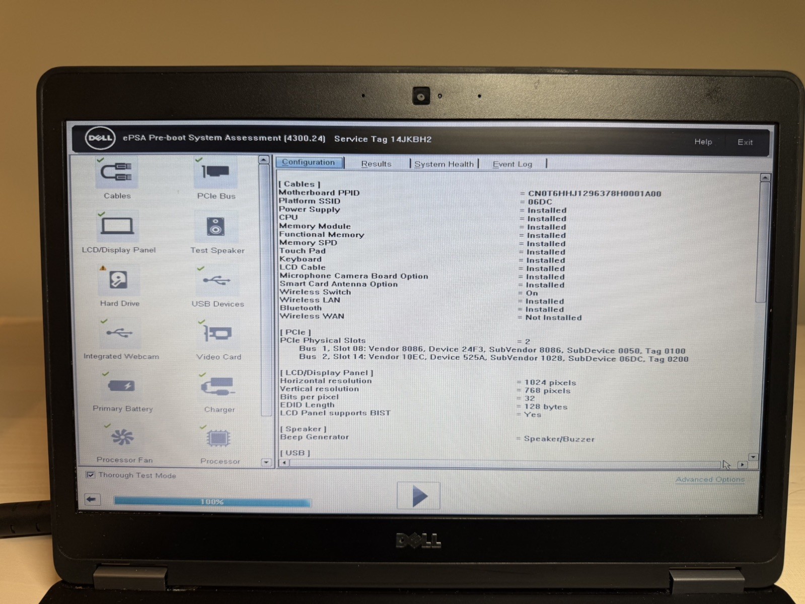 Dell Latitude E7470 Laptop Intel i7 6th Gen No HD/OS/AC Adapter- Swollen Battery