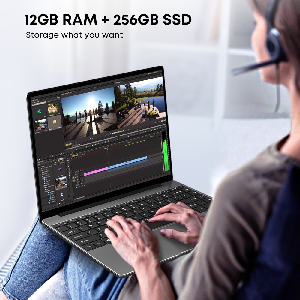 CHUWI GemiBook 13″ 2K Laptop J4115 Quad-Core, 12GB RAM, 256GB SSD, Win 10