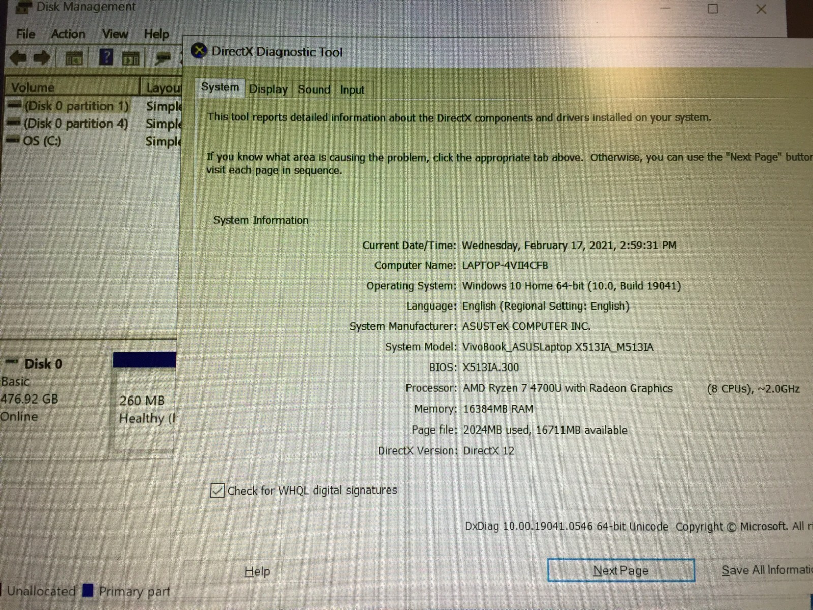 Asus VivoBook F513IA-NH77 15.6″ FHD/AMD R7-4700U/16GB Ram/512GB SSD/W10