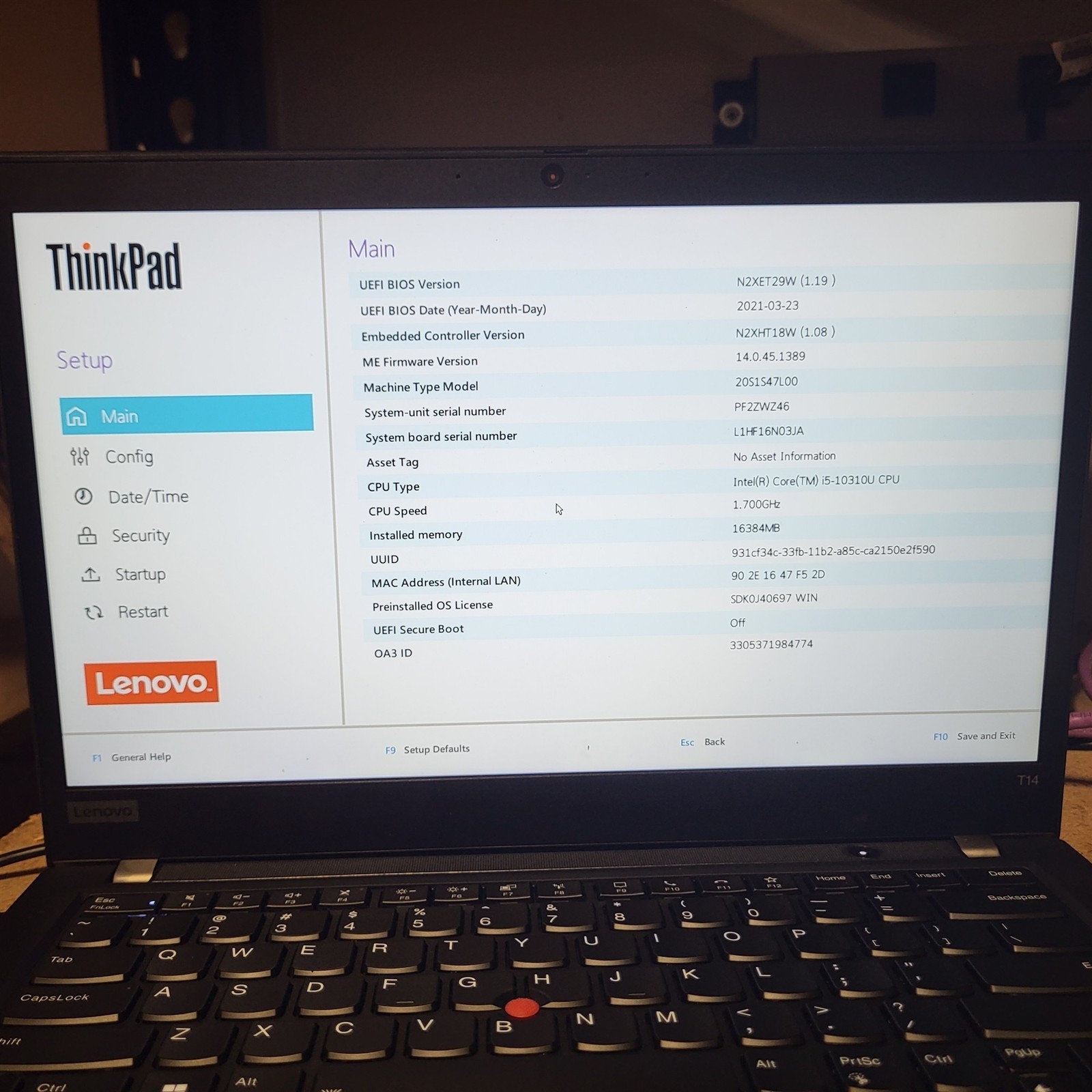 Screen Issues Lenovo ThinkPad T14 Gen 1 Intel i5-10310U 1.7GHz 16GB 256GB SSD