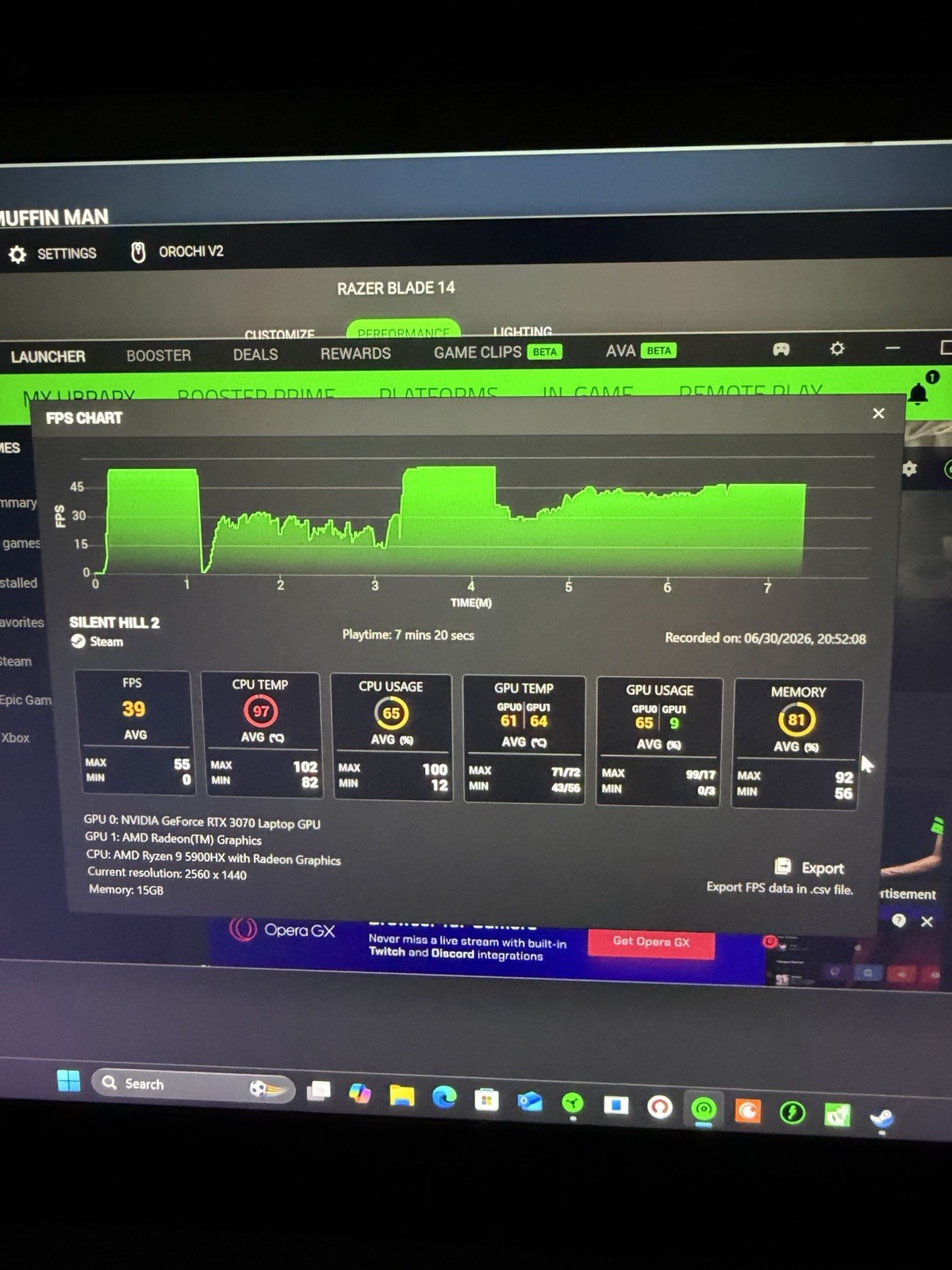 Razer Blade 14 GeForce RTX 3070, AMD Ryzen 9 5900HX, 165Hz 14 -Inch Screen(2021)