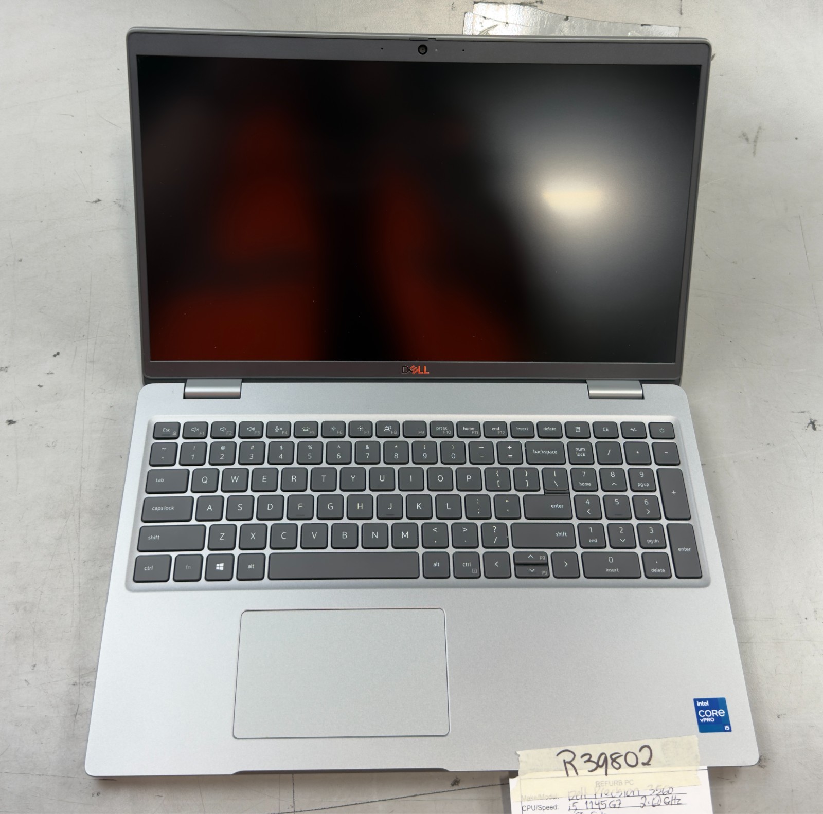 Dell Precision 3560 i5-1145G7 / 8GB RAM / Quadro T500 / NO SSD -RL6045