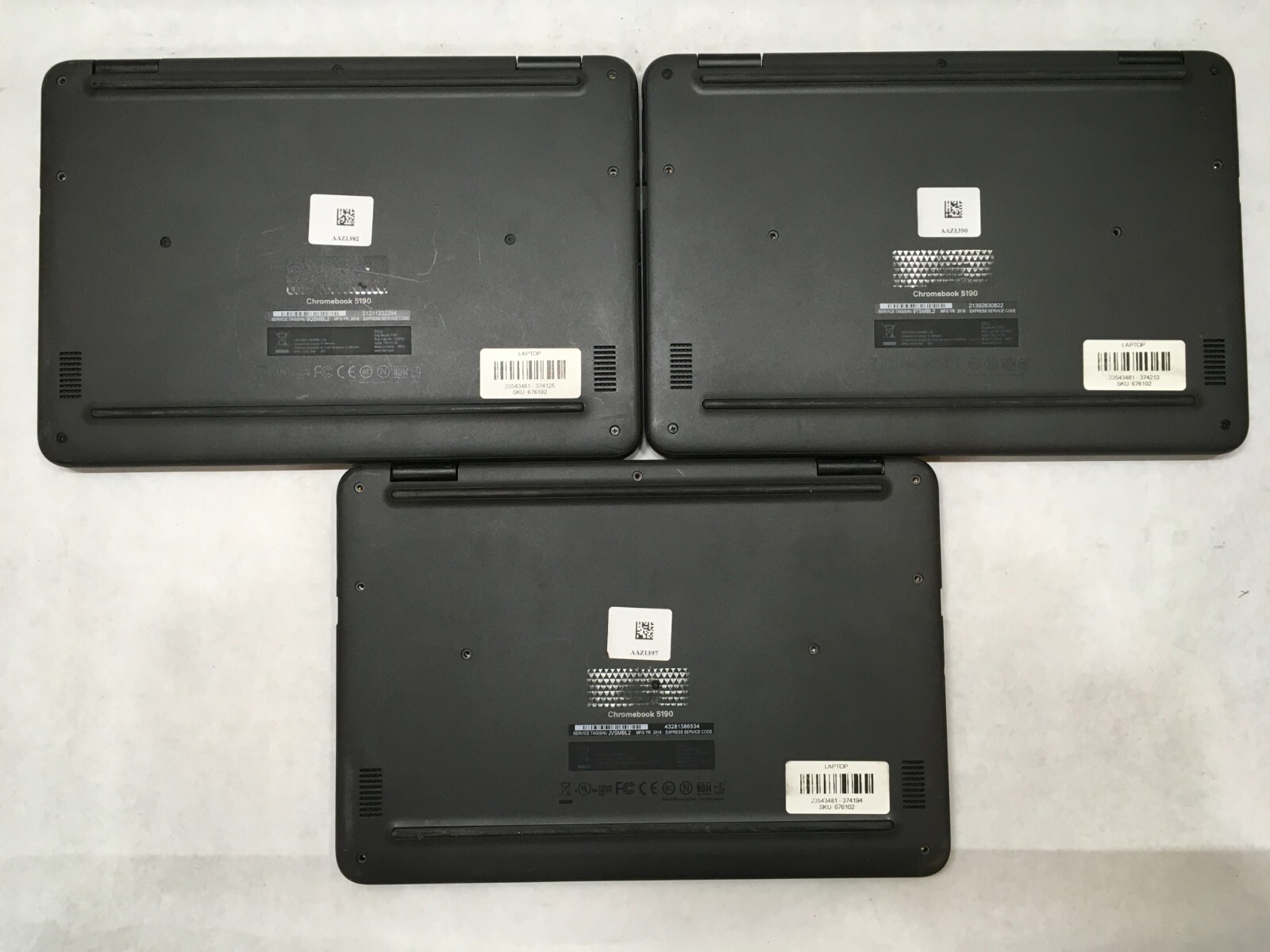 Dell Chromebook 5190 Lot of 3 Celeron Power Issues Does Not Power On- FT