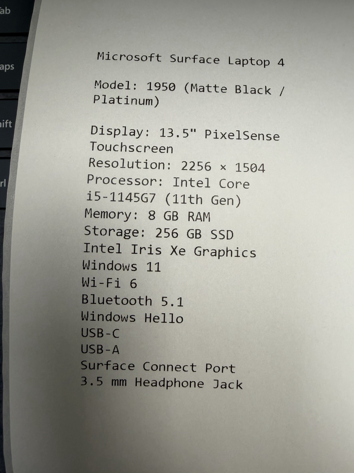 Microsoft Surface Laptop 3 And 4, i5 8GB, 256GB SSD, Ryzen 7, See Pics For Specs