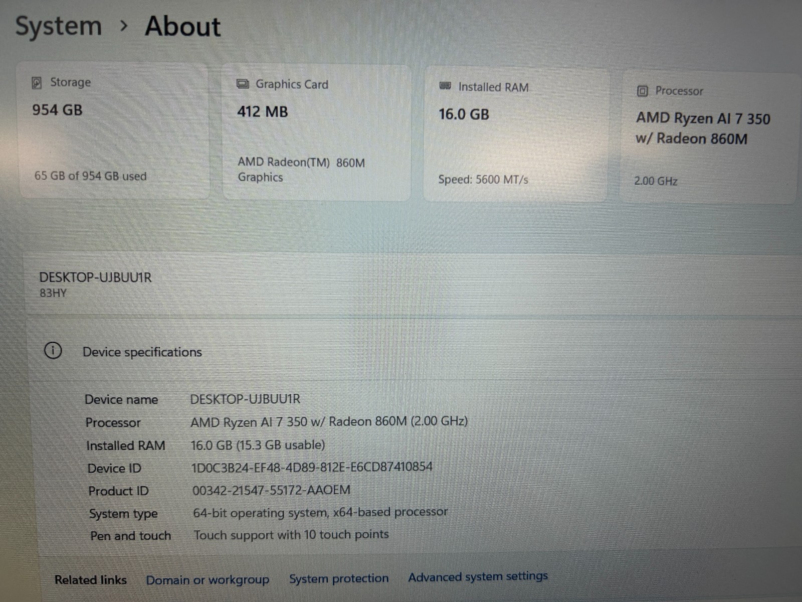 LENOVO IdeaPad Slim 5 16AKP10, AMD Ryzen AI 7 350, 16 GB RAM, 1 TB NVMe SSD