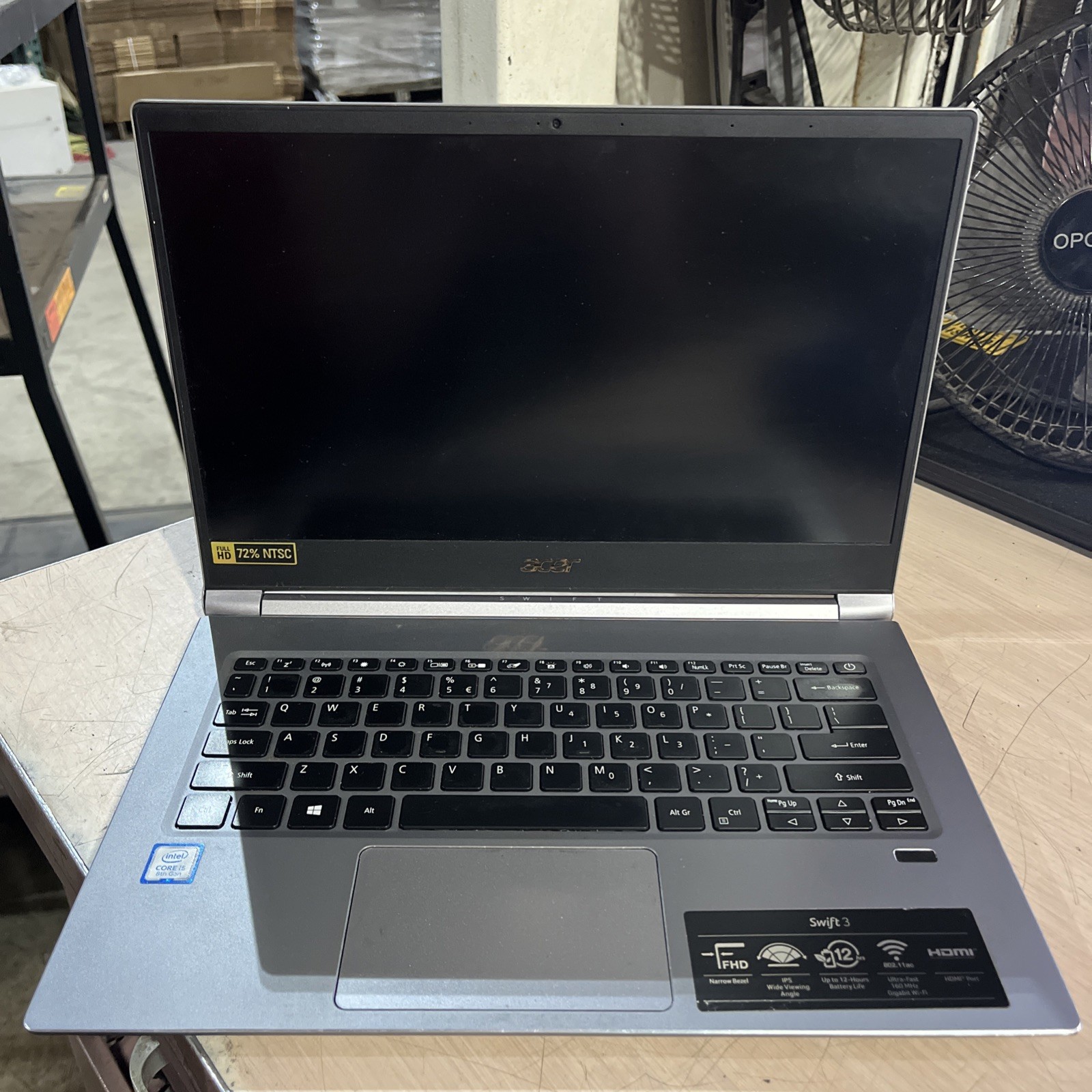 ACER SWIFT 3 INTEL CORE I5 8TH GEN 8GB RAM NO HD