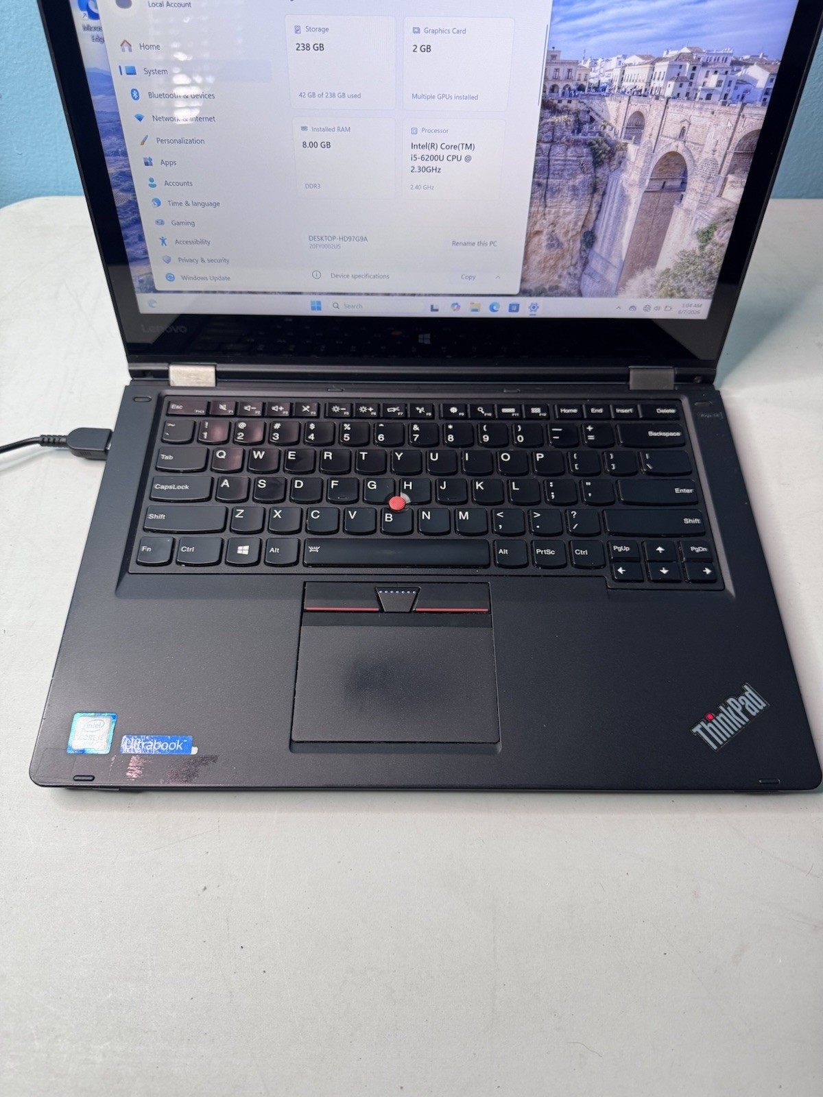 Lenovo Thinkpad Yoga 14 Intel i5 6200u 2.3ghz 8gb Ram 256gb SSD Touch Laptop #2