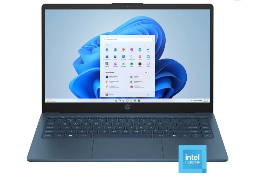 HP Stream 14 inch Win 11 Laptop Intel Processor N150 4GB 128GB eMMC Blue (12-mo.