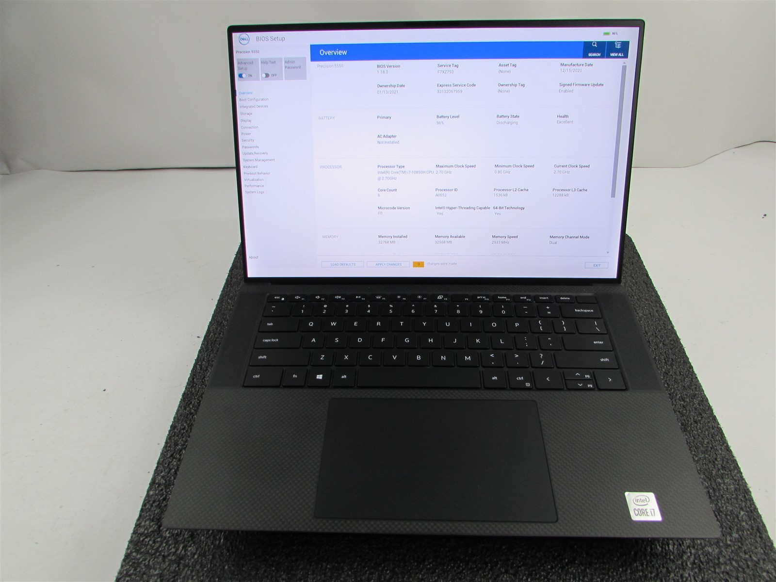 DELL PRECISION 5550 1920X1200 FHD CORE I7-10850H 512GB SSD 32GB RAM T1000 WIN 11