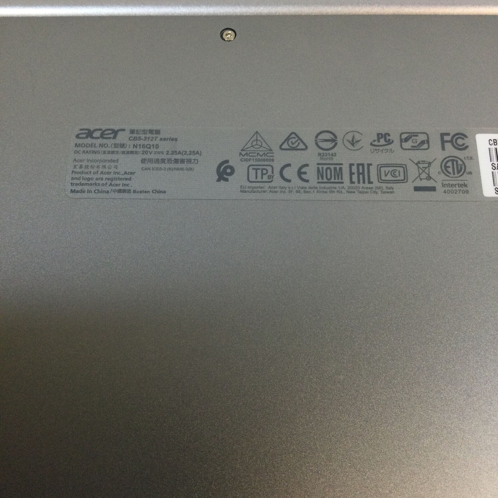 Acer R13 Chromebook Touchscreen 13″ Silver 4GB RAM 32GB SSD. *SEE DESCRIPTION*