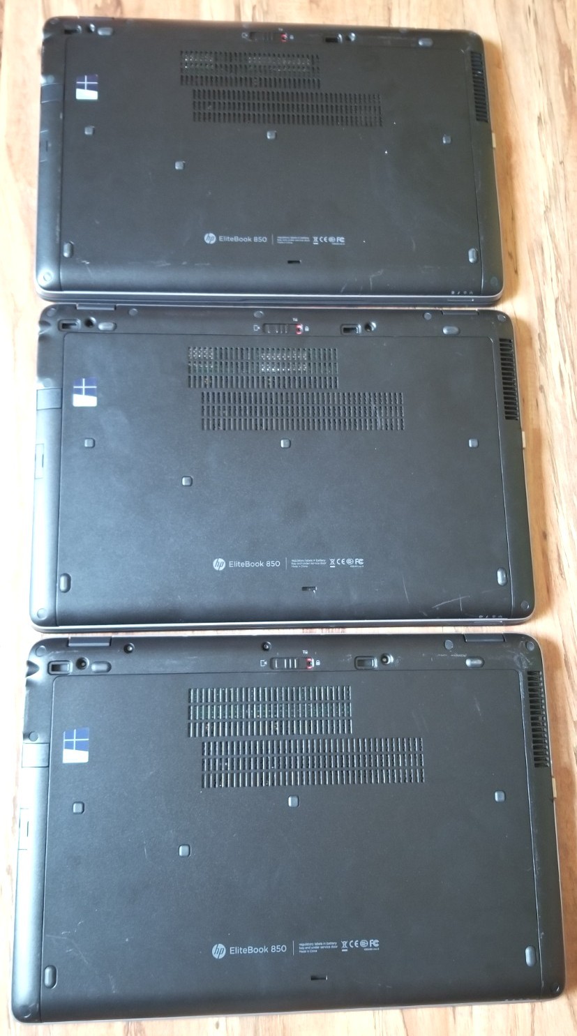 Lot 3 HP EliteBook 850 G2 i7-5600U 2.6 GHz 8GB RAM 128GB SSD Batt 15.6″ NO AC|OS