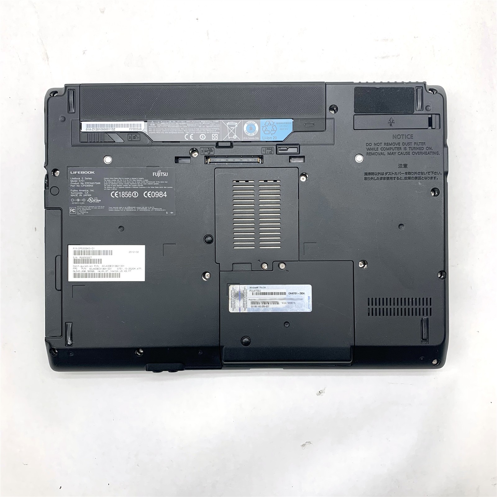 Fujitsu Lifebook S751 14″ Intel Core i5-2520M 2.50GHz 8GB 240GB SSD Win10