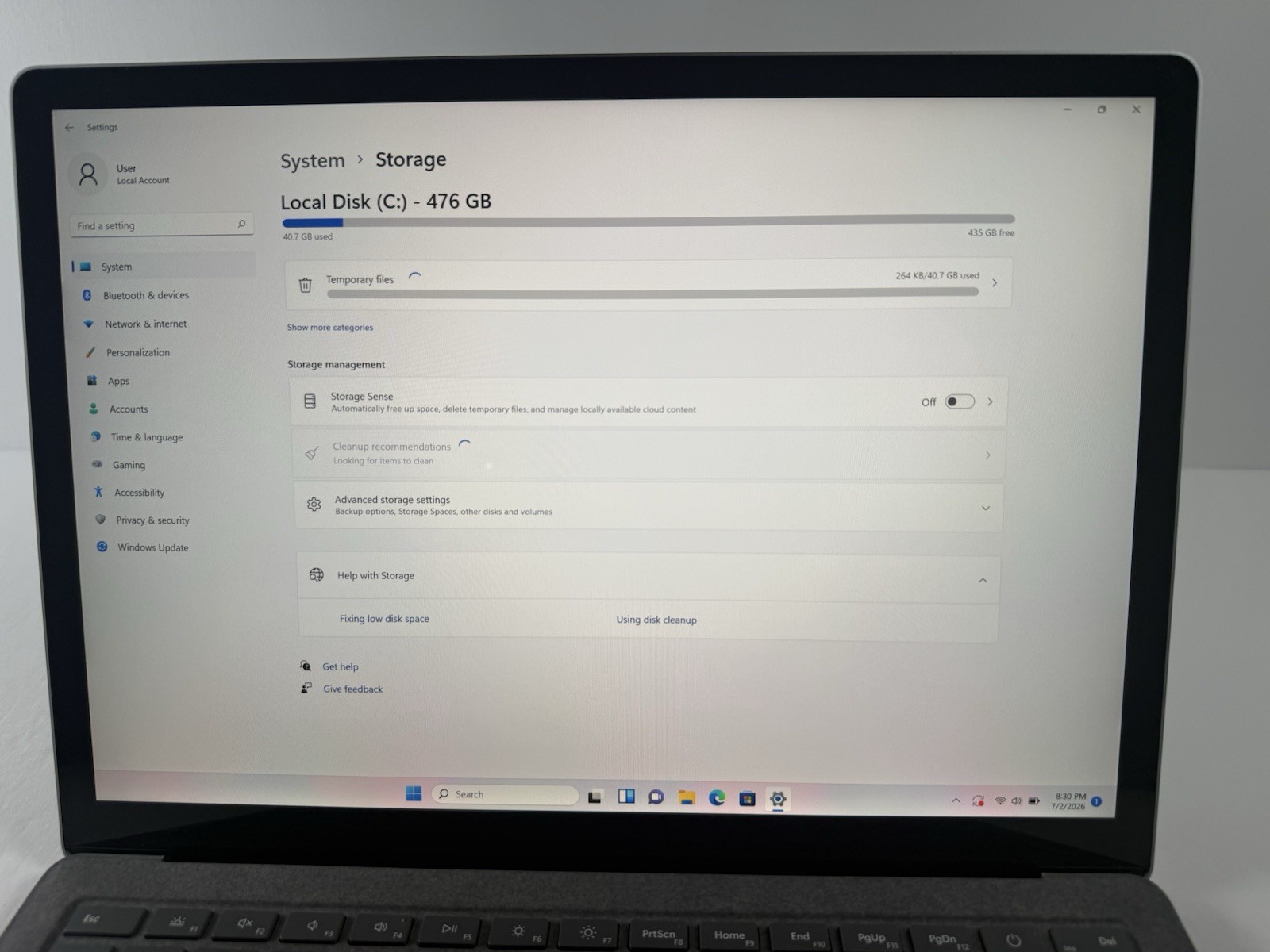 Microsoft Surface Laptop 5 13.5” 1950 Intel Core i7-1265U 16GB RAM 512GB NVME