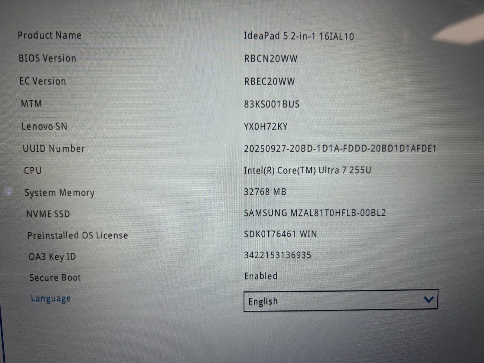 Lenovo IdeaPad 5 2-in-1 16AKP10, Intel Core Ultra 7 255U, 32 GB RAM, 1 TB NVMe