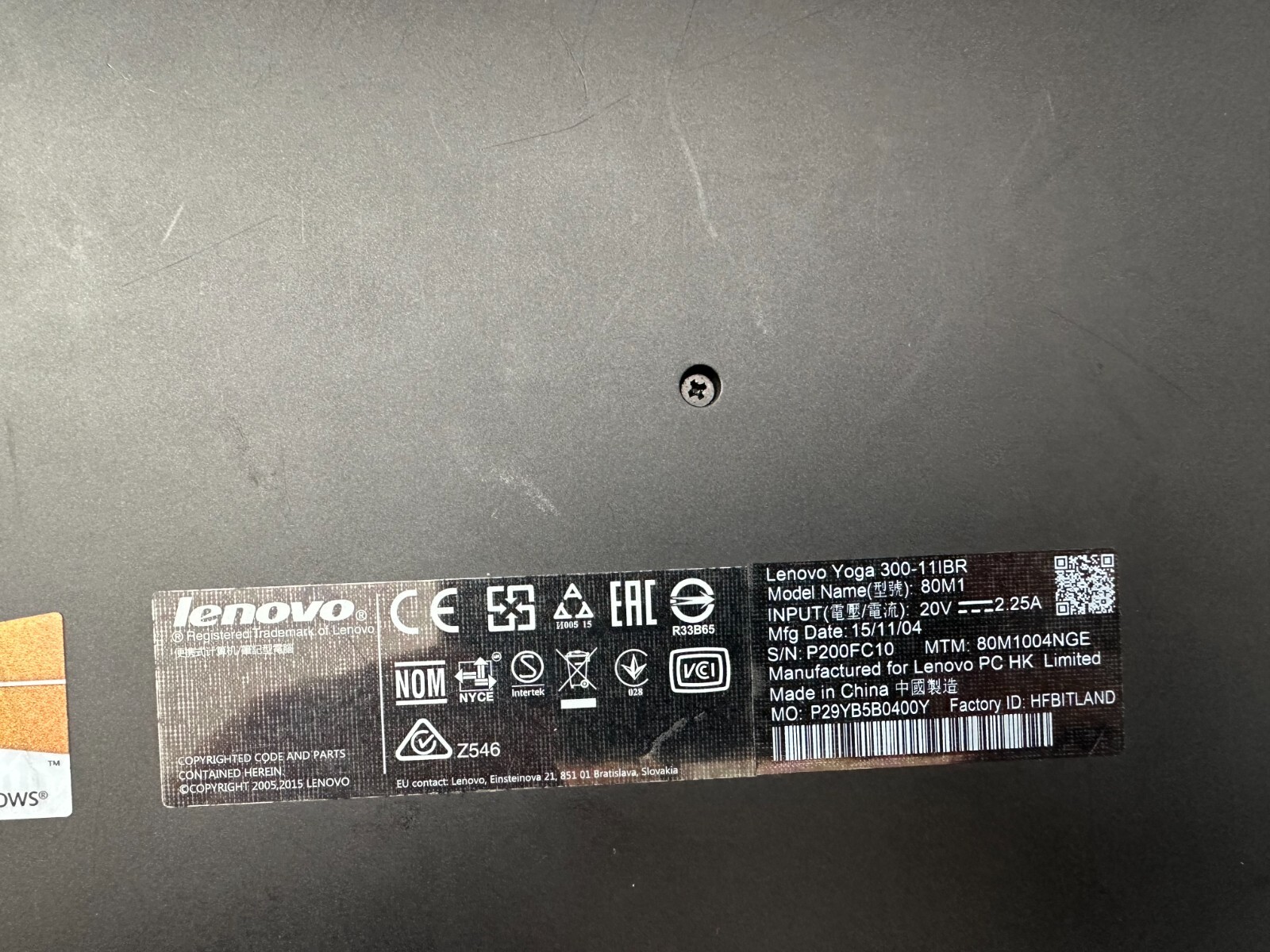 Lenovo Yoga 300 11IBR, 80M1, Conv. Notebook, 2GB Ram, 32GB eMMC Windows 10