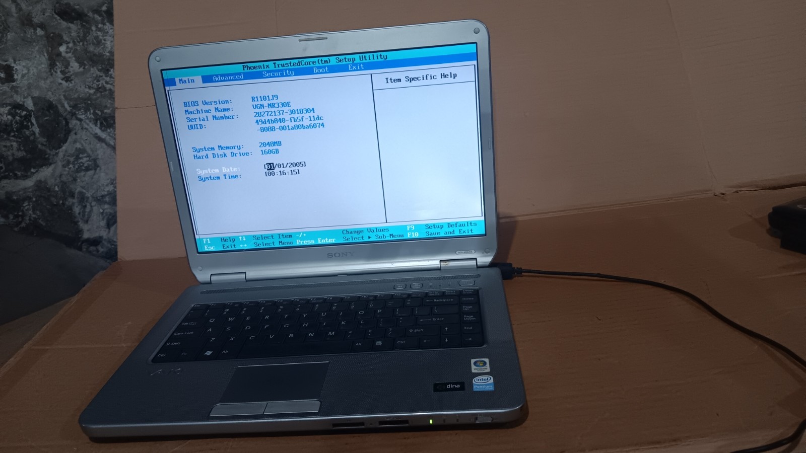 Vintage Sony Vaio VGN-NR330E Laptop Dual Core @ 1.73 GHz 15.4″ LCD DVD PCG-7113L