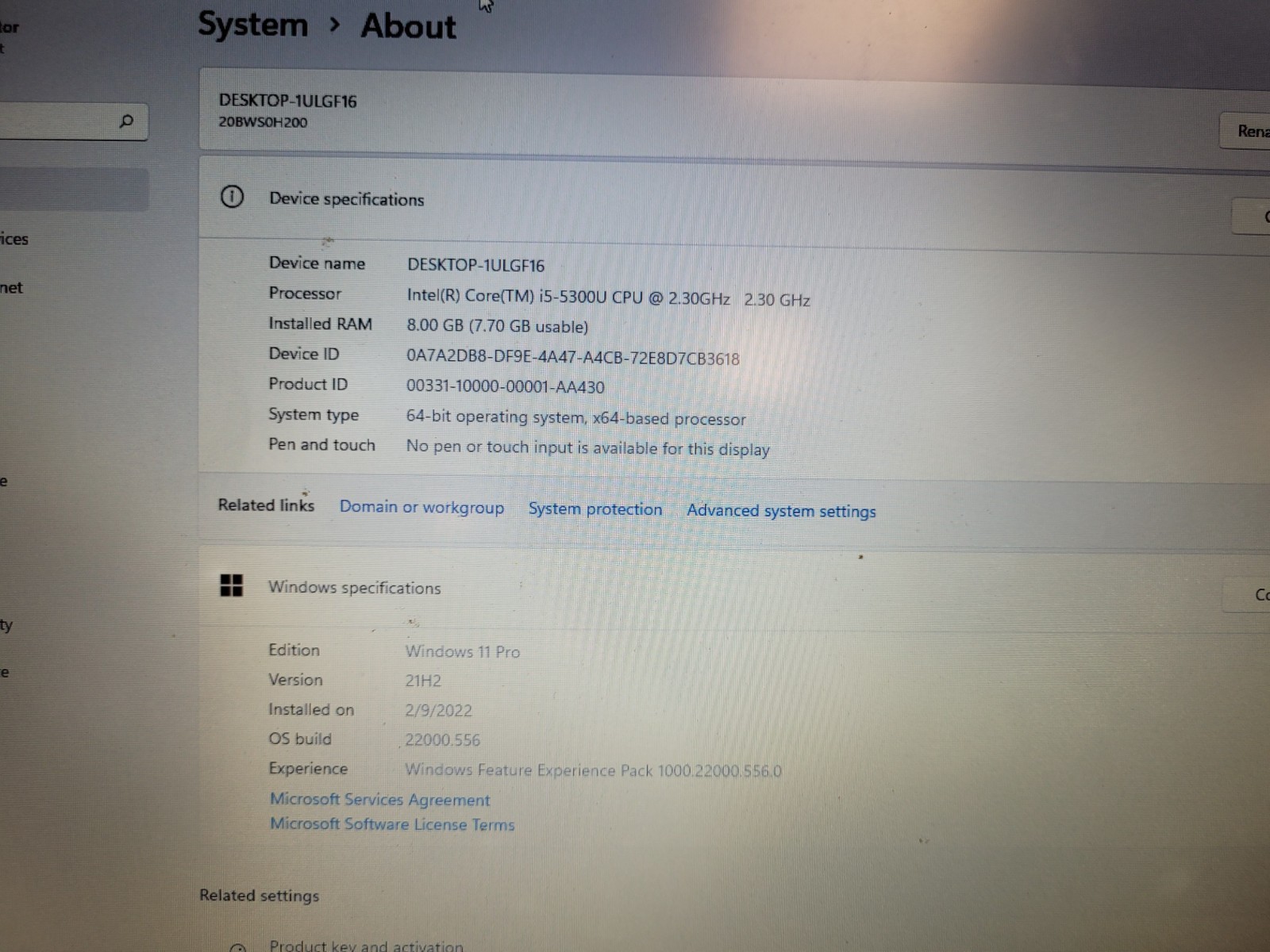 Lenovo ThinkPad T450s 14″ i5-5300u 2.3ghz 8gb ram 128gb ssd w11p USED PCOA83QD