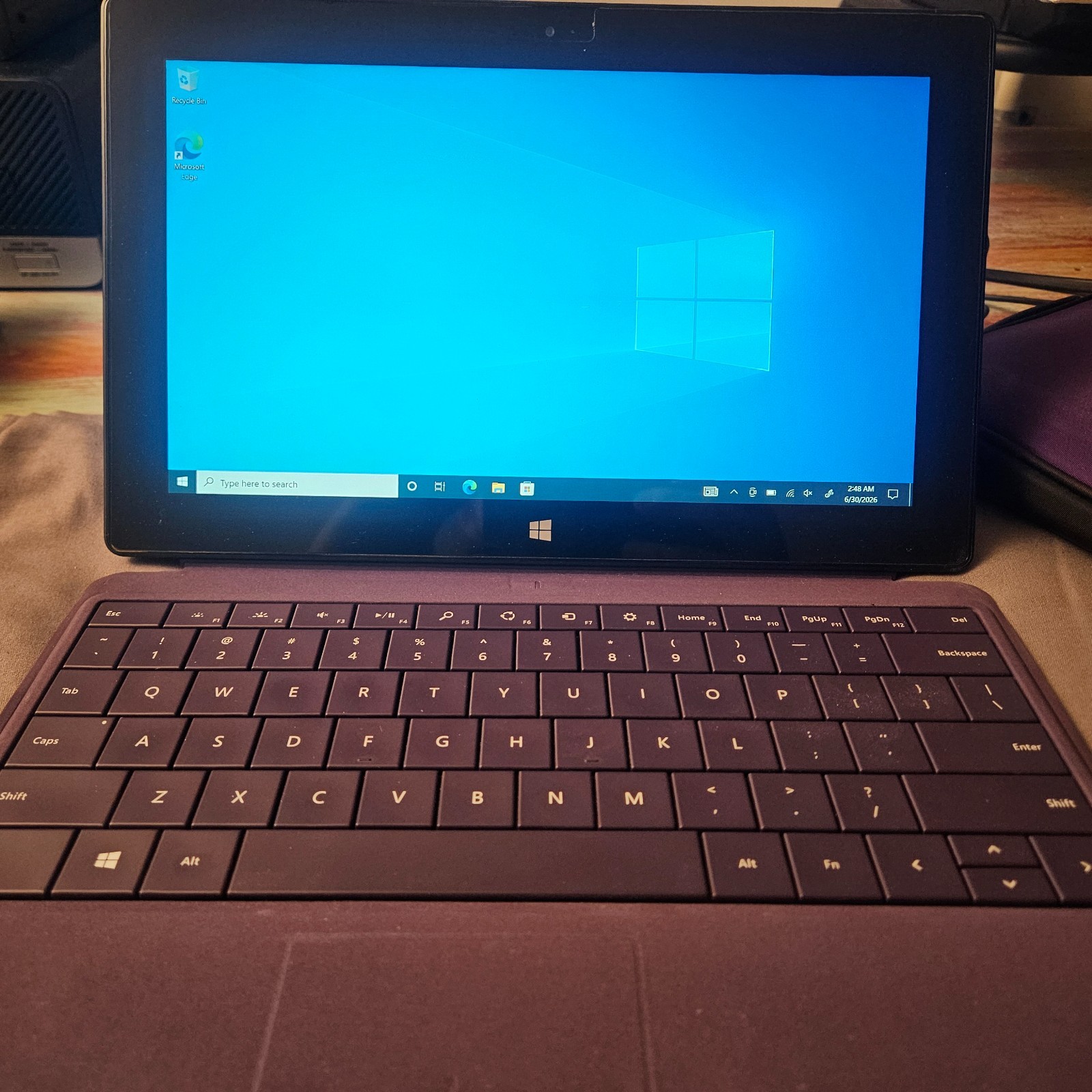Microsoft Surface Pro 2 1601 – Complete Bundle – Purple Type Cover Keyboard Bag