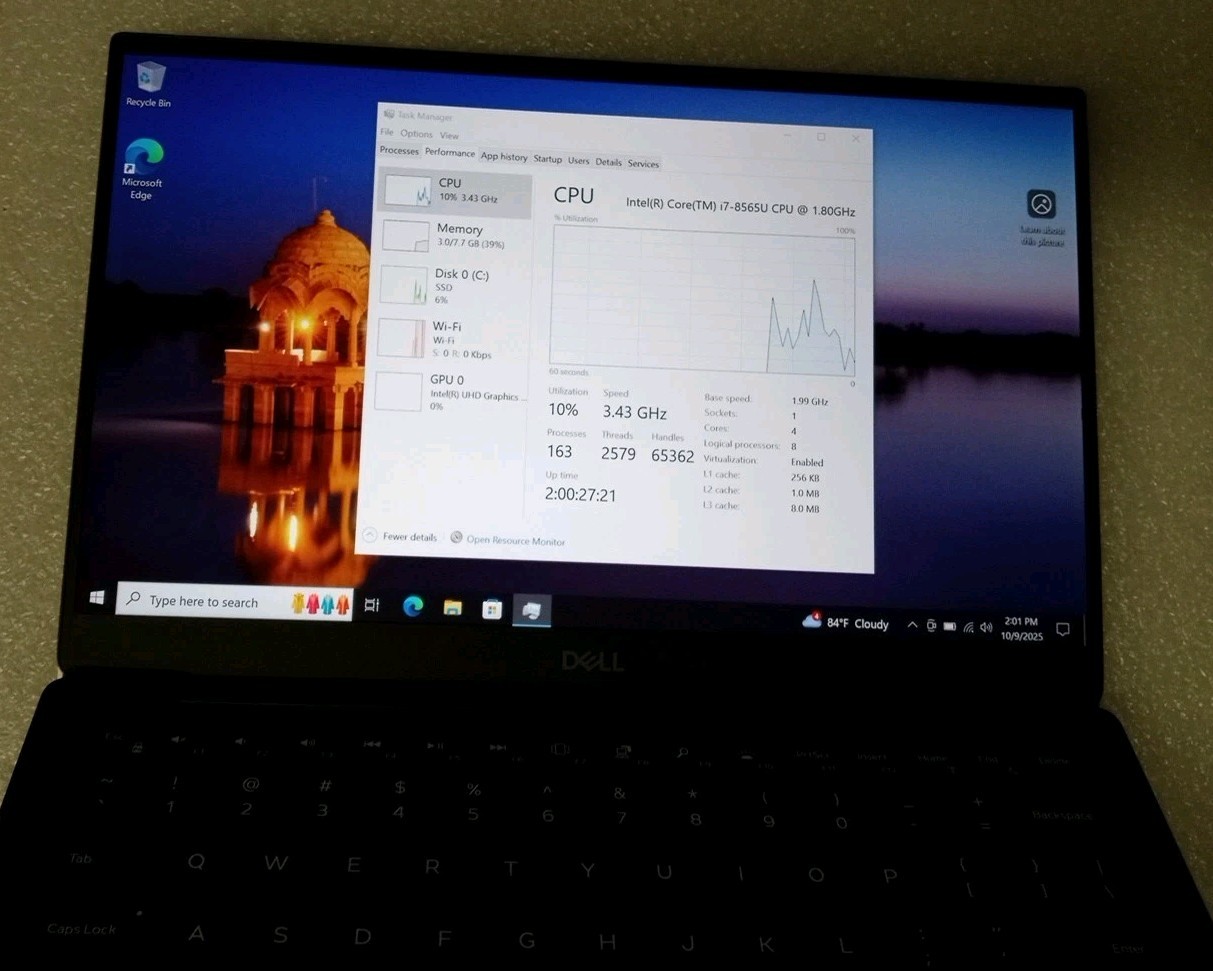 Dell XPS 13 9380 13.3″ UHD i7-8565U @1.80| 8GB RAM | 512 GB Nvme SSD