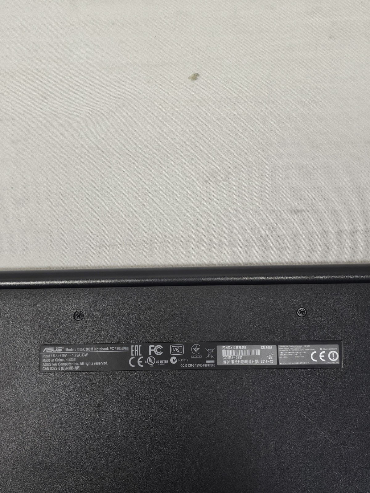 ASUS Chromebook C300M Laptop – Intel Celeron N2830 – NO BATT – Read Desc.