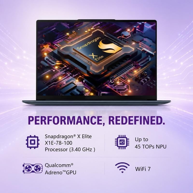 Lenovo Yoga Slim 7X 14.5″ Touch Laptop,Snapdragon X Elite, 16GB RAM 1TB SSD,WiF7