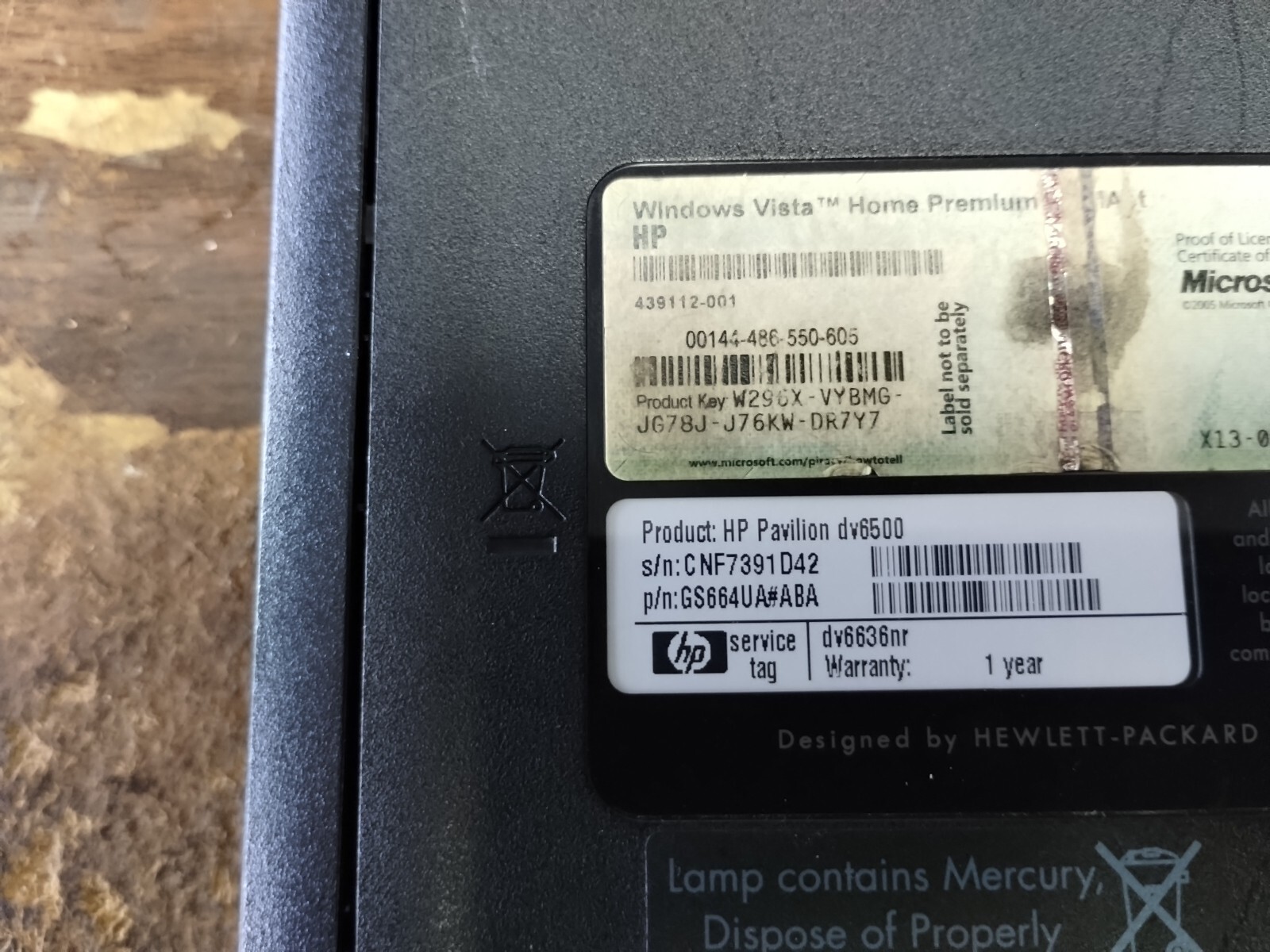 HP Pavillion Dv6500 dv6636nr Laptop