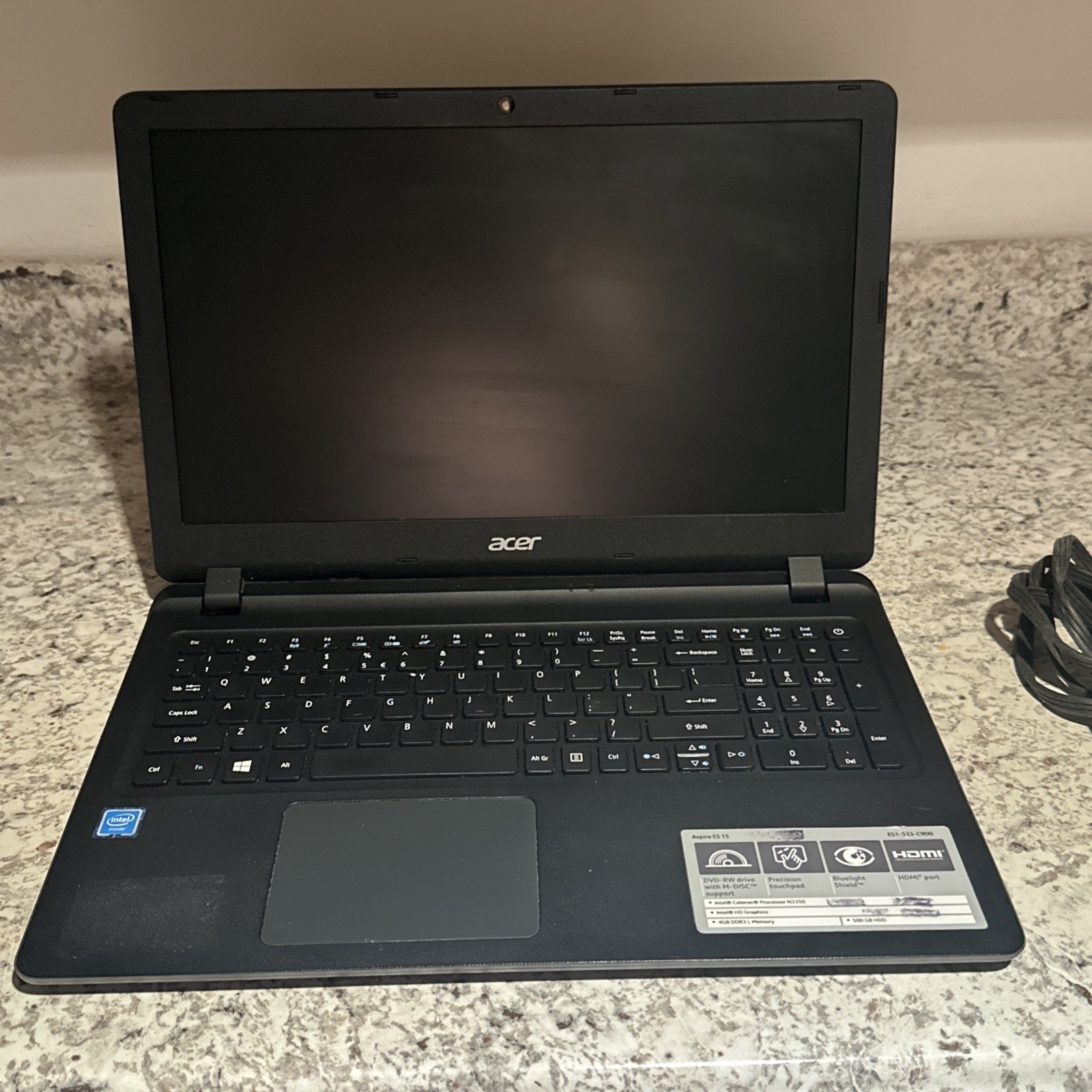 Acer Aspire ES1-533 15.6 Laptop Celeron N3350 4GB 500GB HD Windows 10