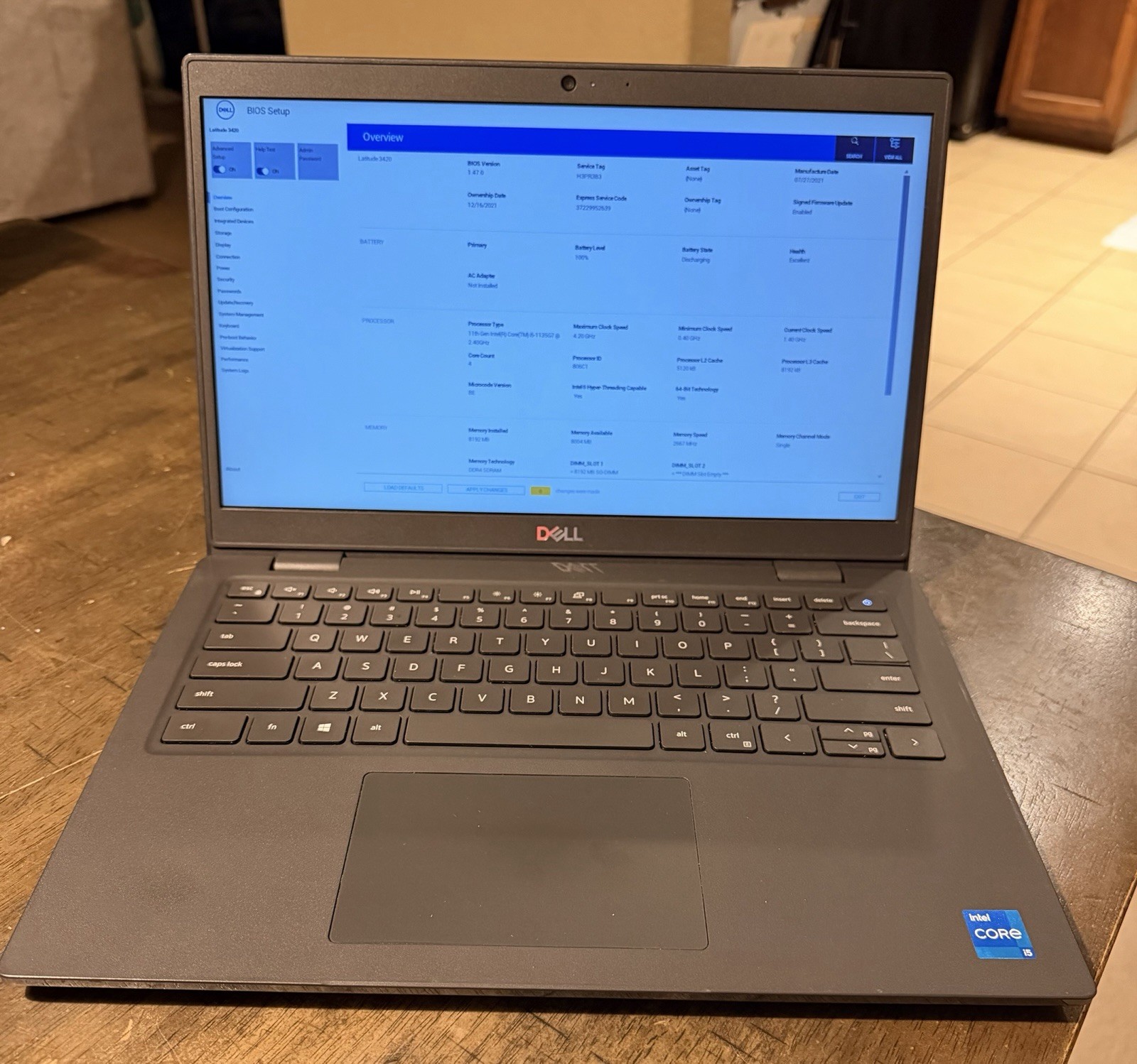 DELL LATITUDE 3420 INTEL CORE I5-1135G7 8GB RAM 256GB NVME IRIS XE 14IN CAM WIN