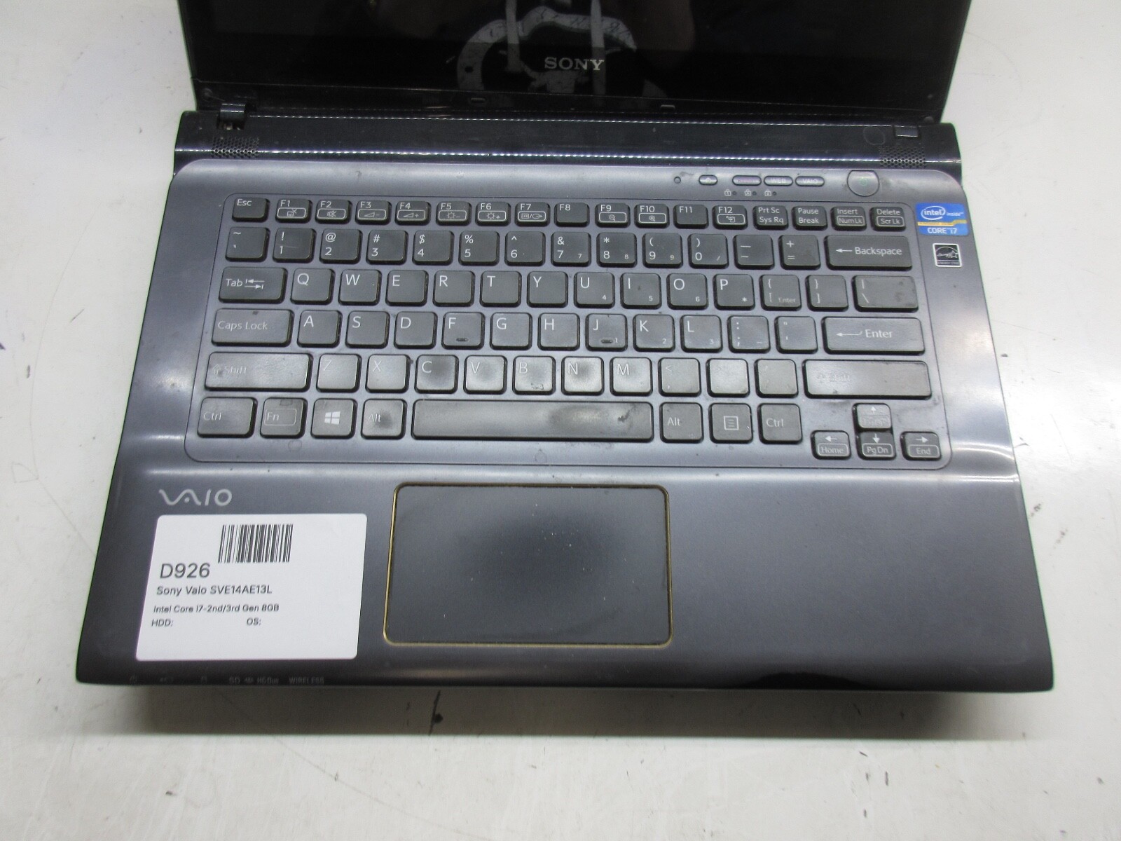 Sony Vaio PCG-61411L VPCCW27FX Intel Core i5 1st Gen 4GB NO HDD No Batt