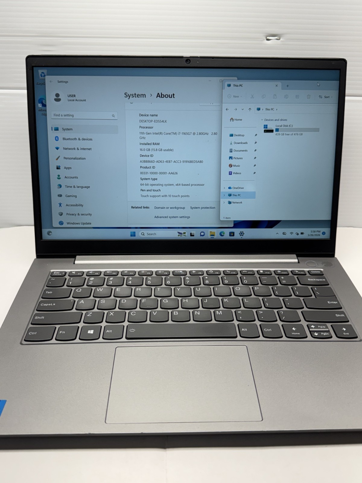 Lenovo ThinkBook 14 G2 ITL 14″ Core i7-1165G7 2.8GHz 16GB RAM 512GB SSD WIN 11