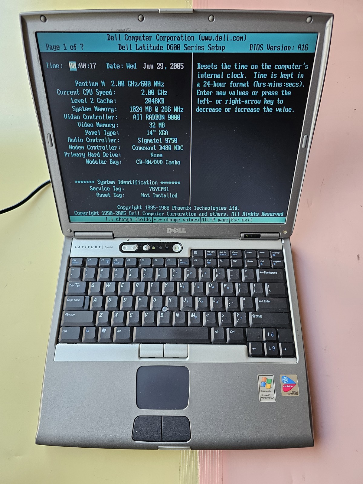 Dell Latitude D600 ATI RADEON 9000 1GB RAM 0GB HDD SERIAL COM PORT, PHONE PORT