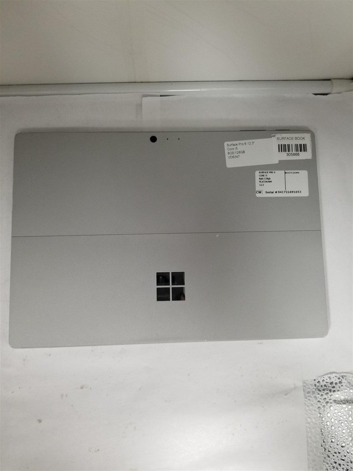 Microsoft Surface Pro 6 Core i5 12.3″ 8GB/128GB Black Damaged See Details VD6347