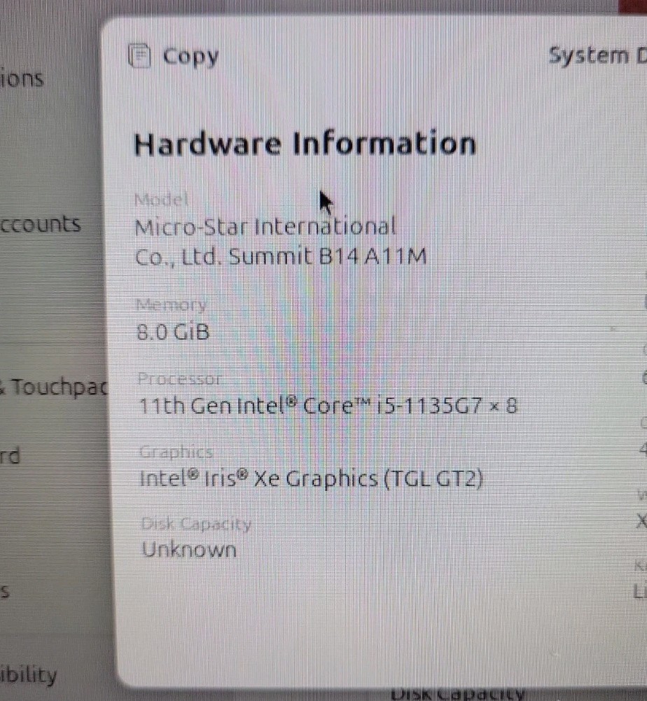 MSI Summit B14, Intel Core i5-1135G7 @ 2.4GHz, 8GB RAM, NO SSD, NO OS *READ*