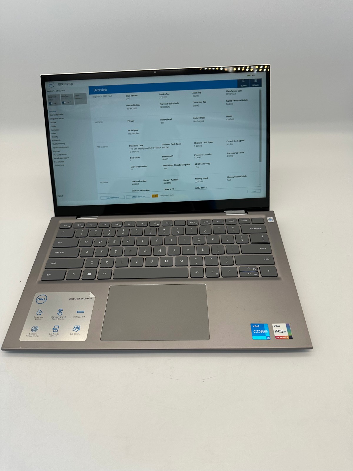 DELL INSPIRON Touch 14 2 IN 1 INTEL CORE i5 11th Gen 8GB RAM NO SSD – READ Desc!