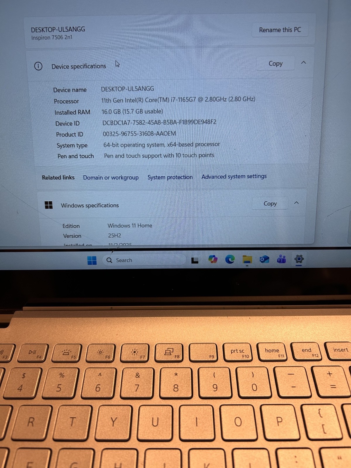 Dell Inspiron 7506 2-in-1 15.6″ Touch Laptop i7 2.8GHz 256GB SSD 16GB RAM read!