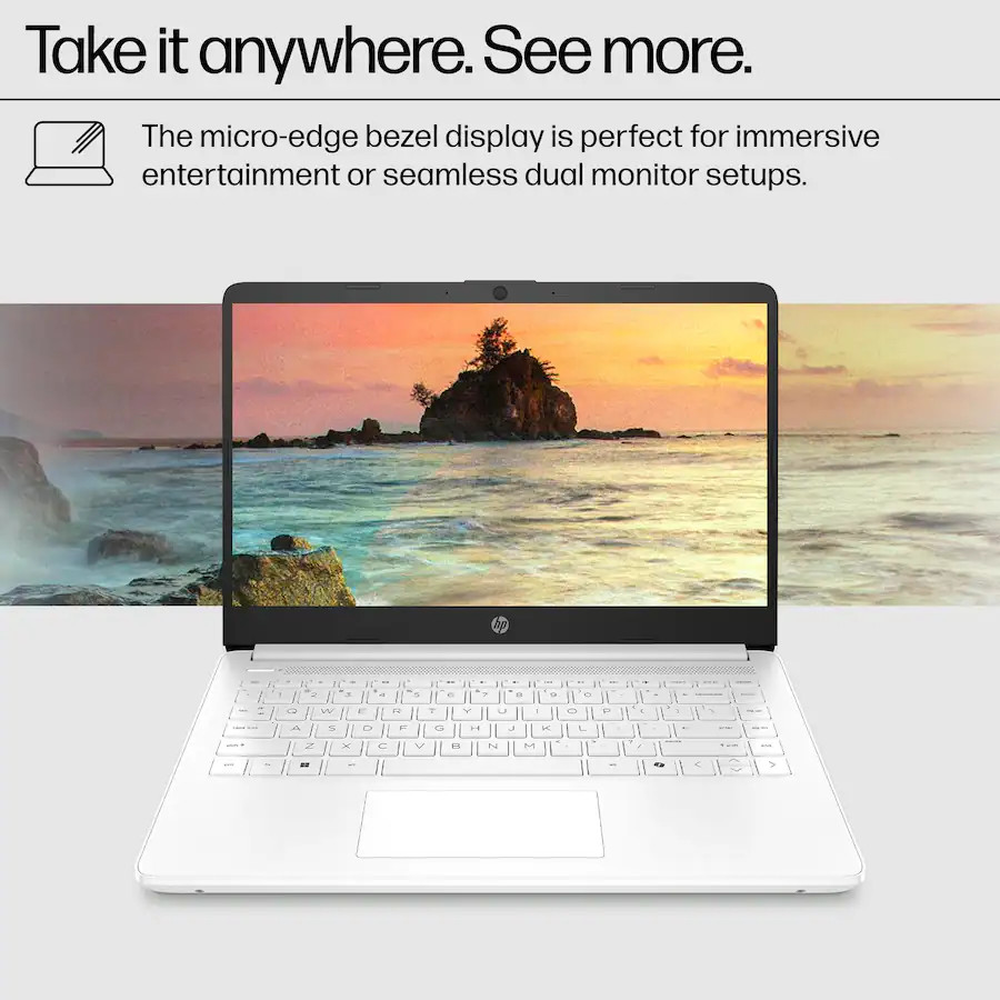 HP 14″ HD Laptop Intel Celeron N4500/4GB/64GB eMMC White New!!!