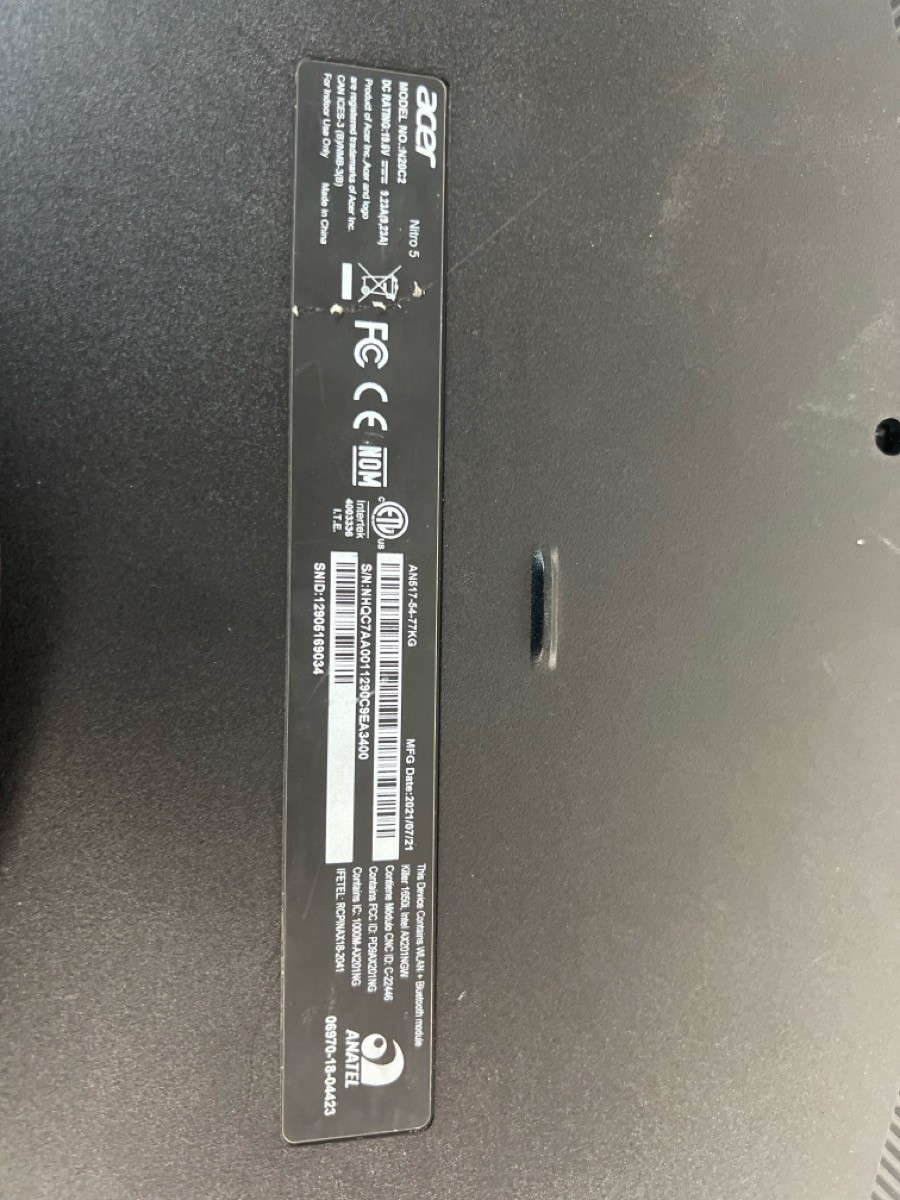 ACER NITRO 5 AN517-54-79L1 16gb ram, 120gb ssd , intel i7 (P24035863)