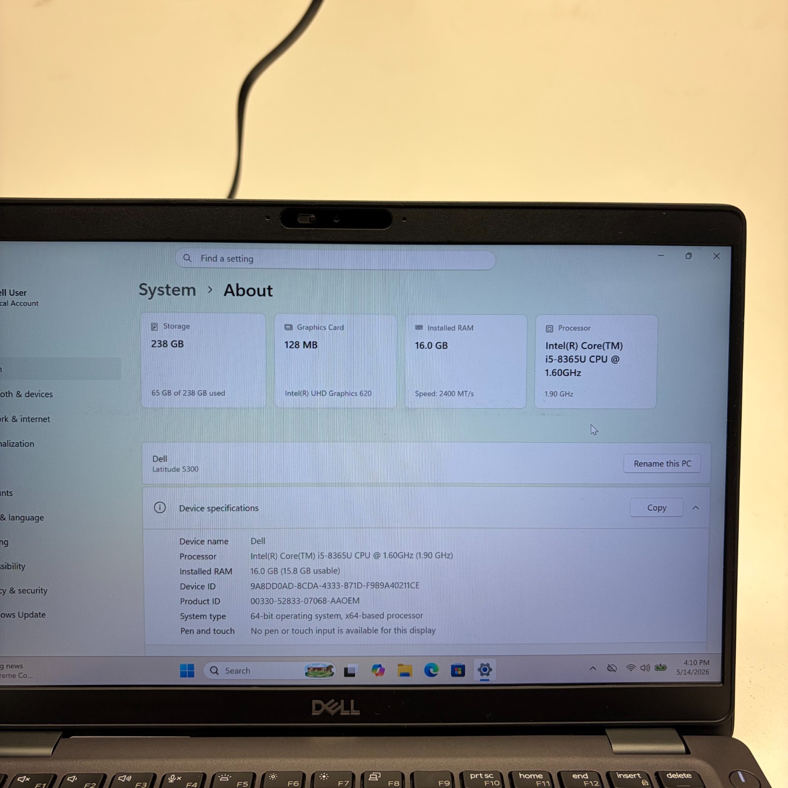Dell Latitude 5300 w/ Power Supply
