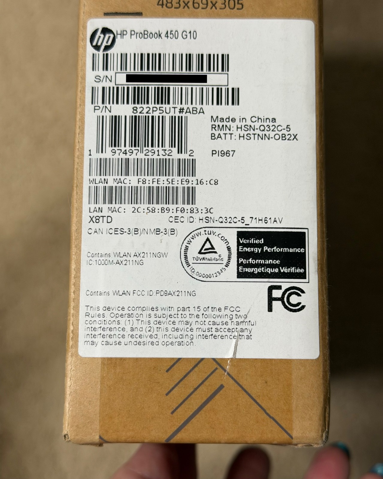 New HP ProBook 450 G10 15.6″ FHD Intel i7-1355U 16GB 512GB SSD Webcam Win 11 Pro