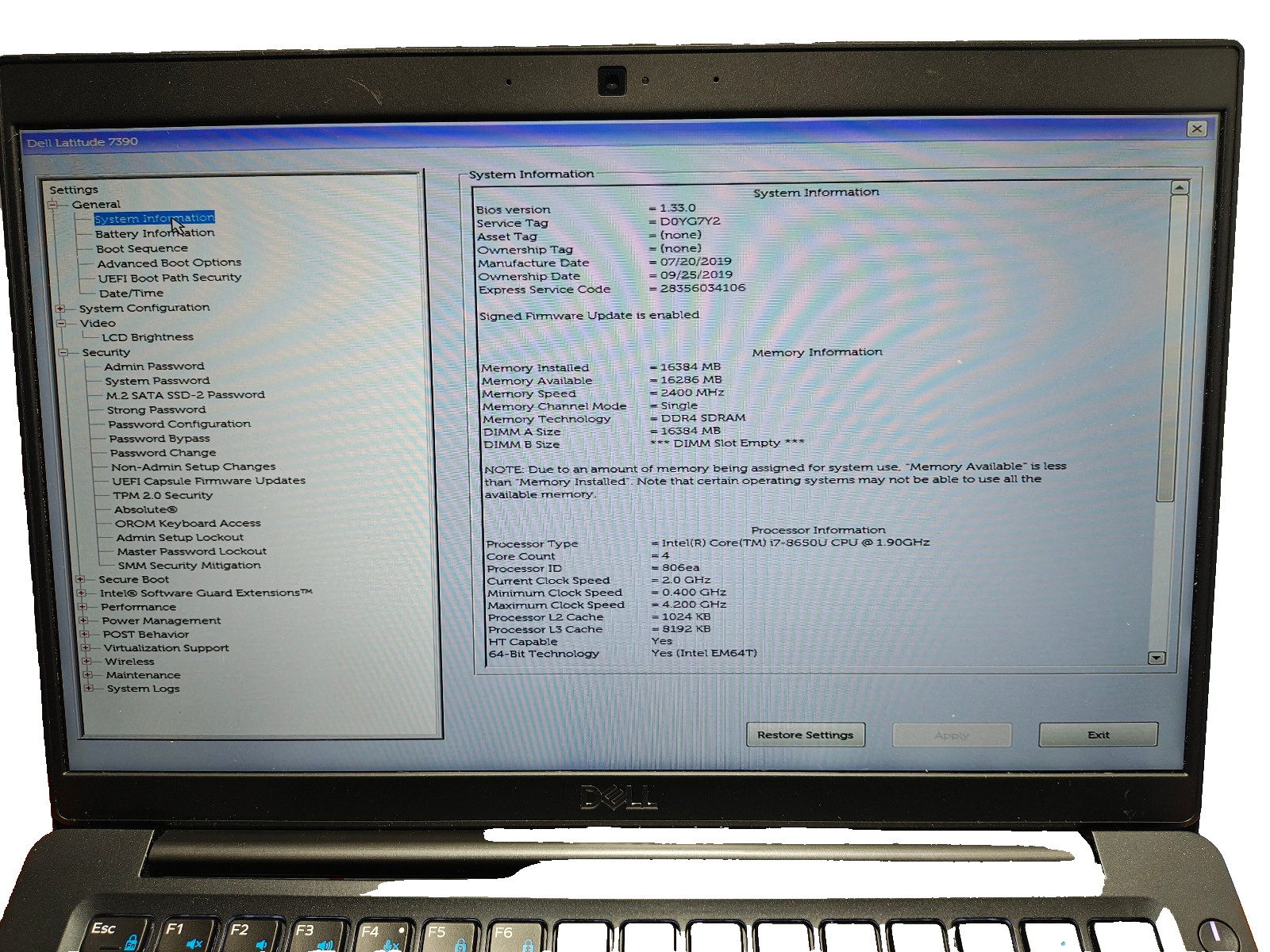 Dell Latitude 7390 i7-8650U 16GB DDR4 256GB M.2. SATA NVME 13.3″ FHD Charger
