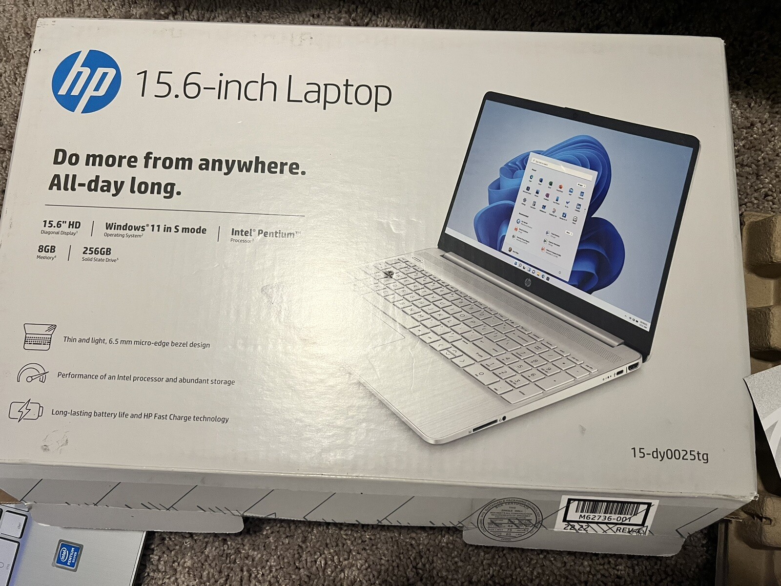 HP 15-dy0025tg 15.6″ (256GB SSD, Intel Pentium Silver N5030, 1.1GHz, 8GB RAM)…