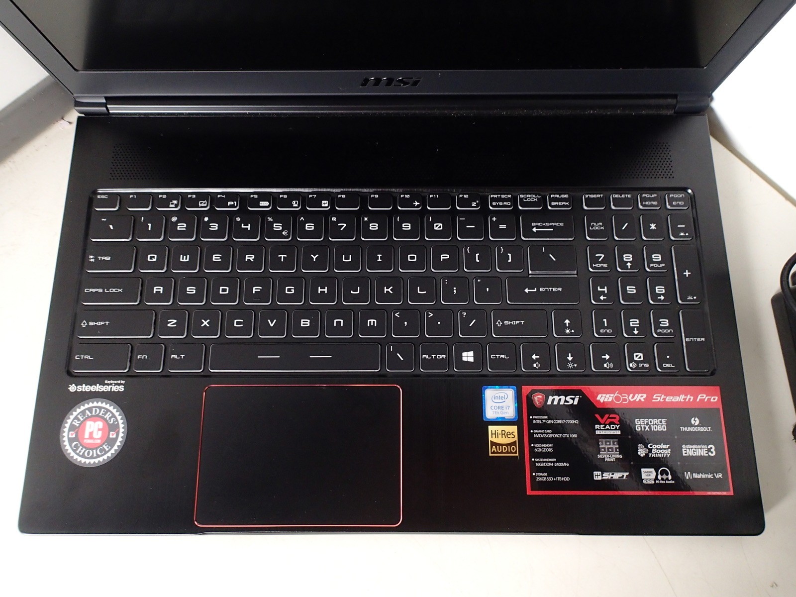 MSI GS63VR Intel Core i7 7700H 2.80GHz 16GB RAM 256GB M.2+1TB HDD Win 11 GTX1060