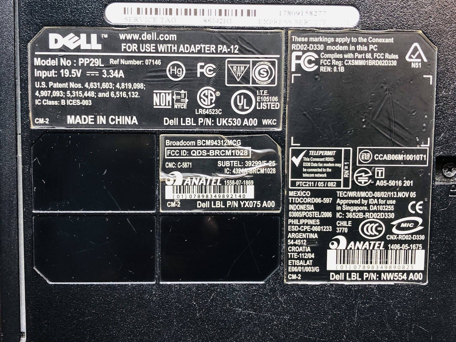 Dell Inspiron 1525 15.4″ Laptop , FOR PARTS ! Memory Sticks Hard drive