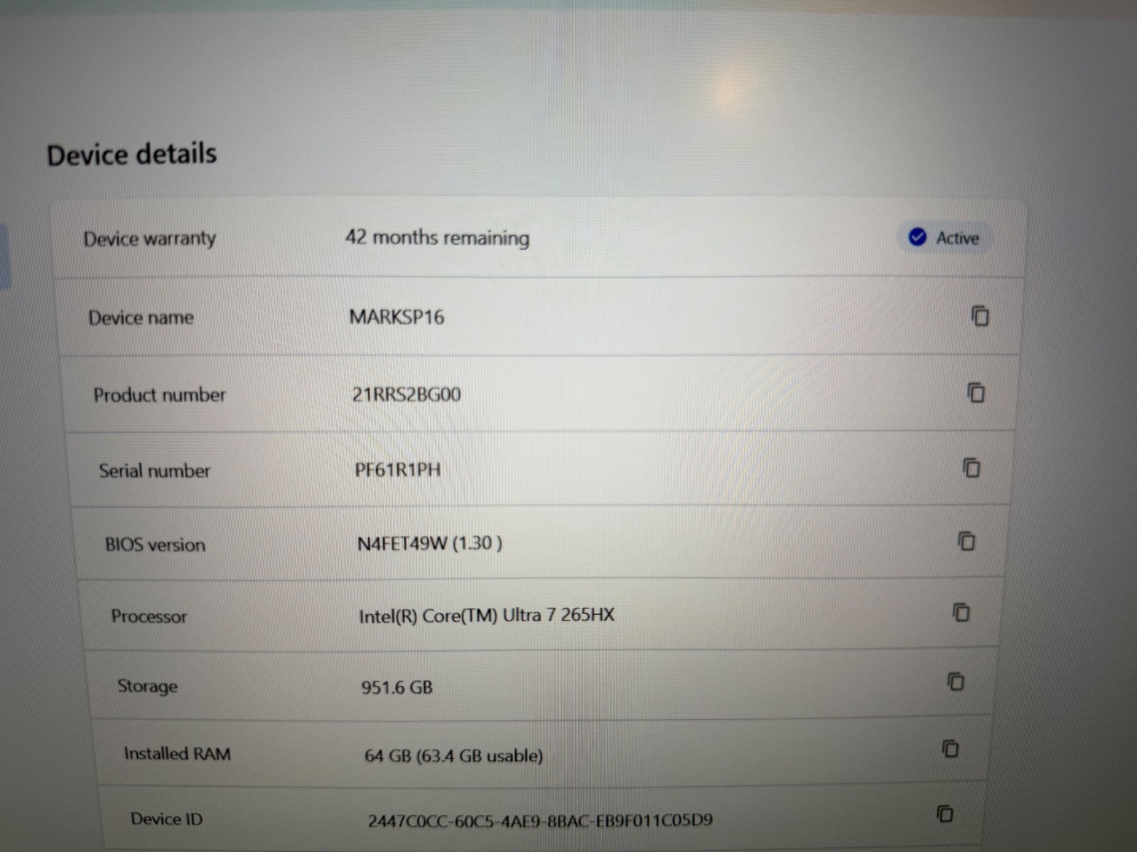 Lenovo ThinkPad P16 Gen 3 FHD Ultra 7 265HX 64GB 1TB RTX PRO 4000 Blackwell 4YRW