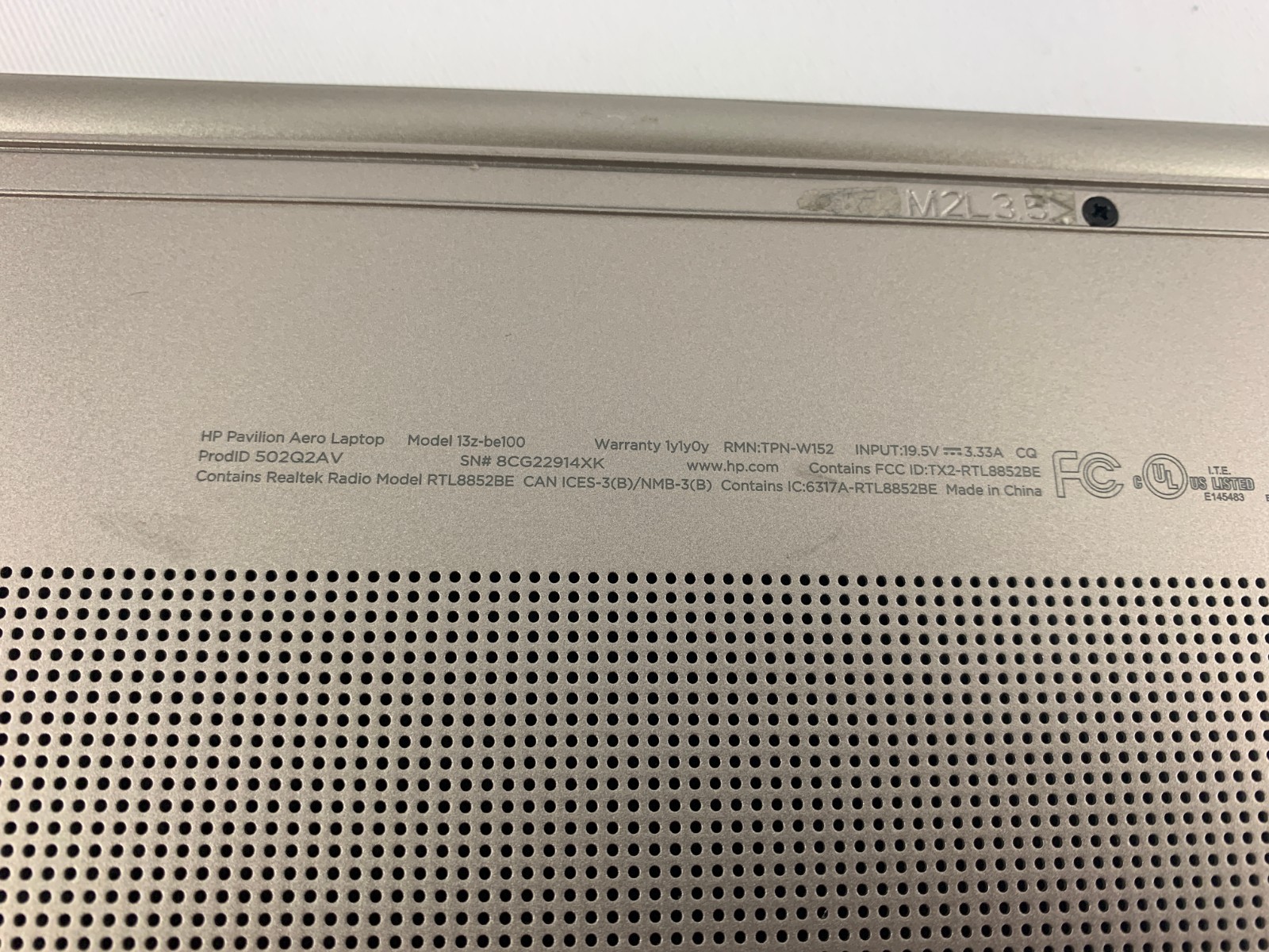 HP Pavilion Aero 13z-be100, AMD Ryzen 5 2.3GHz, 8GB RAM, 256GB SSD, Wifi Issue